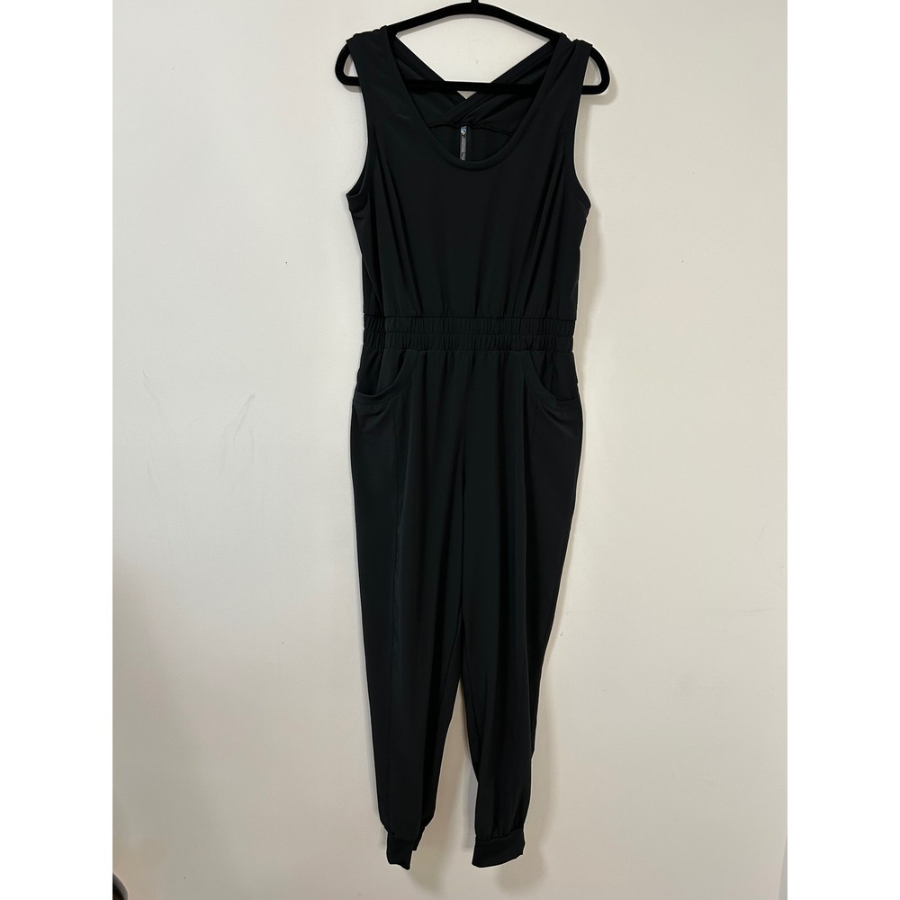 KUHL Vantage Jumpsuit Women Size M Black Gorpcore Sleeveless Jogger Active